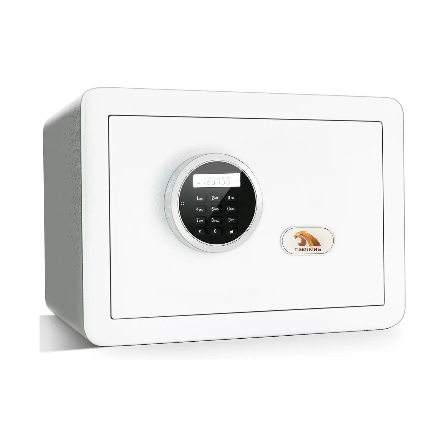 TIGERKING 1.2 Cu Ft Small Home Safe | Digital Keypad with Anti-Theft Bolts & Removable Shelf, White