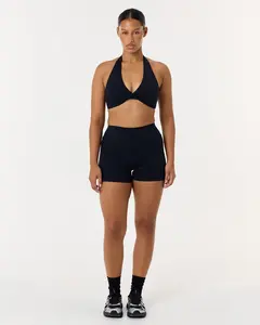 Serenity Invisible Scrunch Shorts 4" | Black