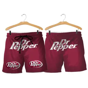 Dr.Pepper Horizontal Text Shorts, Island Style 🌺 Quick Dry Swim Trunks – Perfect for Summer Fits