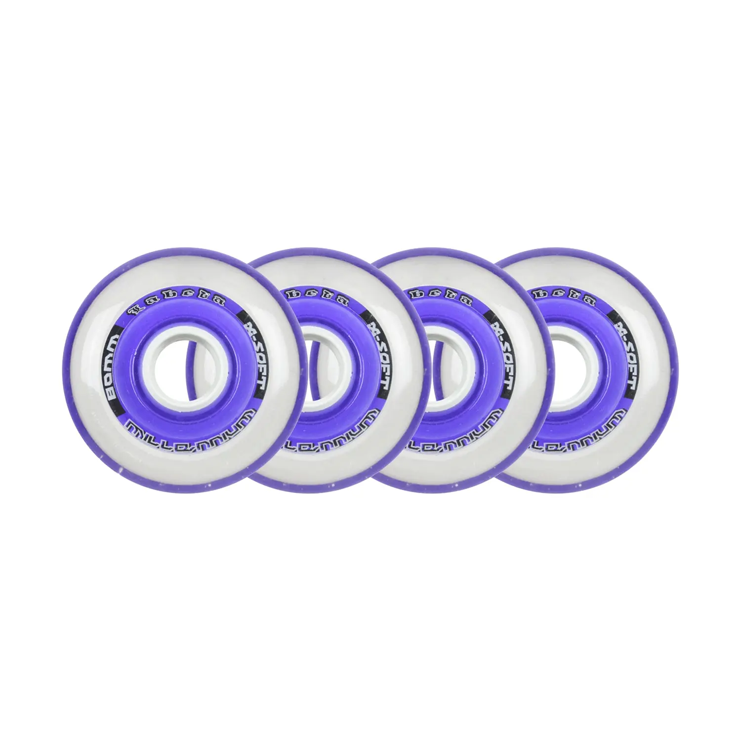 Labeda Roller Hockey Wheels - Millennium Gripper 80mm 74A Purple (4-Pack)