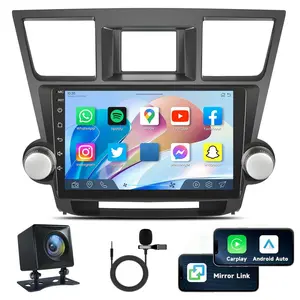 10.1" Android 13 Car Radio for Toyota Highlander 2009-2013, Wireless Carplay Android Auto, Bluetooth GPS WiFi FM/RDS SWC + Backup Camera