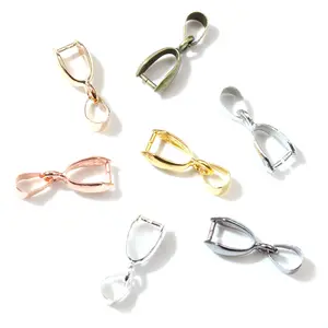 50pcs/lot 5x14mm 6x17mm 8x20mm 7 Colors Plated Pendants Clasps Clips Bails Connectors Copper Charm Bail Beads Jewelry Findings