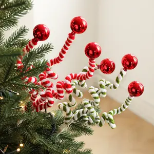 Foam Candy Plush Twister Stick Christmas Decoration, Tree Branch Ornament, Holiday Arrangement, Festive Decorations