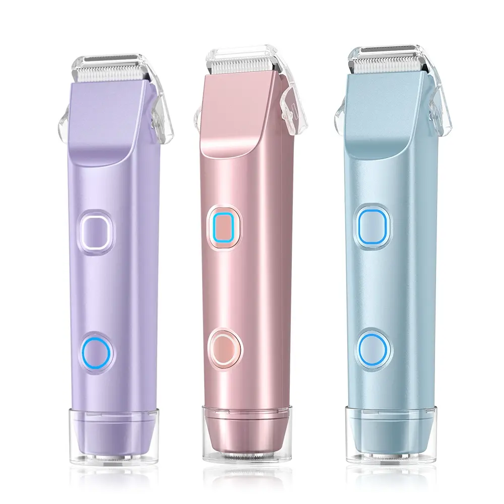 RAMUSO Women's Smooth Stainless Steel IPX7 Waterproof Cordless Bikini Trimmer - Pain-Free Flawless Hair Removal Tool, Lightweight Handle Epilator, Wet & Dry Grooming Device with Pouch, Portable Silky Beauty Accessory, Shaver For Women, Antibacterial