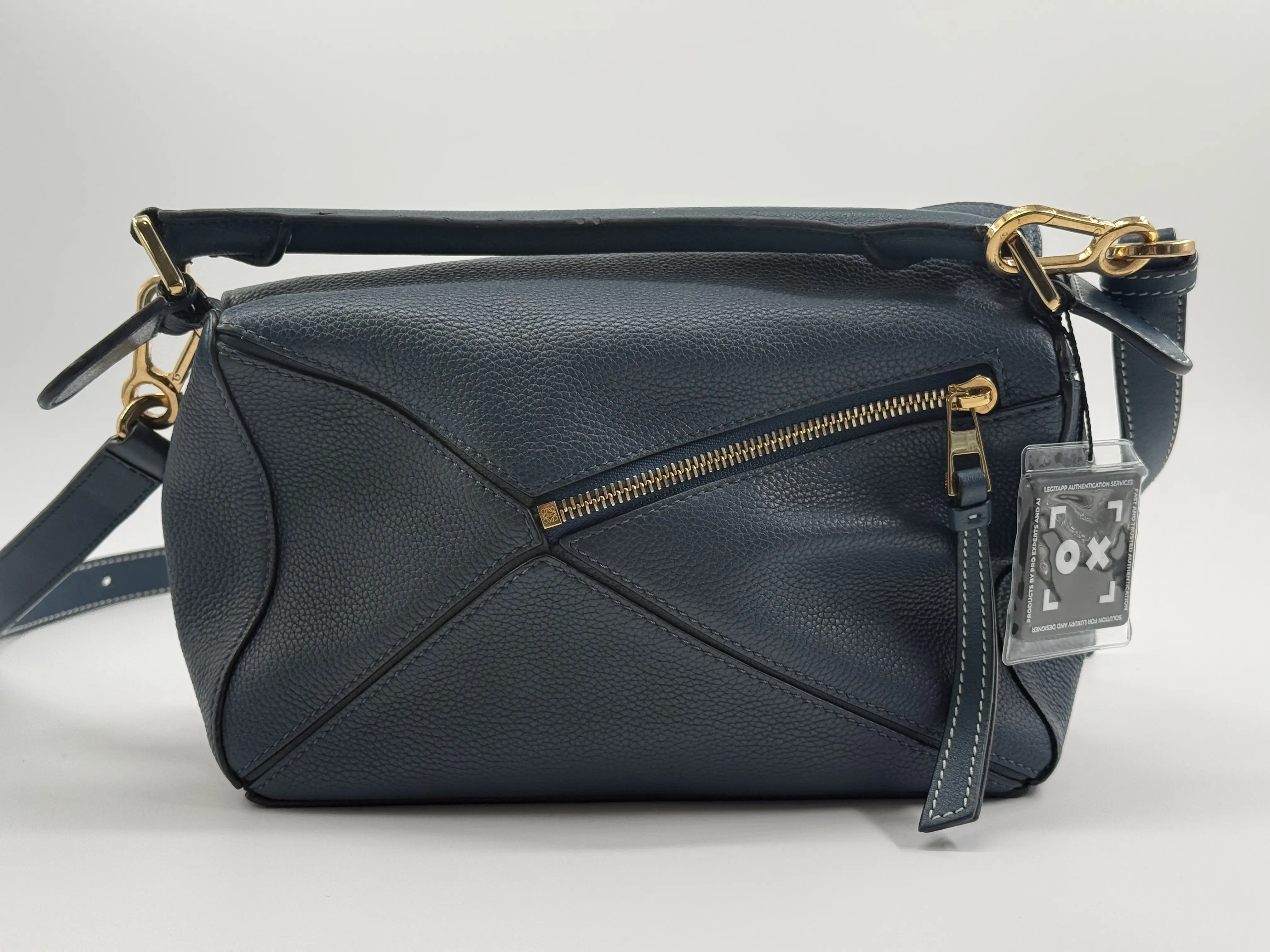 Pre-owned Loewe Grainy Calfskin Leather Shoulder bags LOWWE puzzle top handle bag #1639400228365351