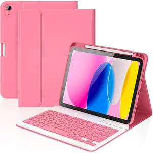 for iPad 11th/10th Generation Case with Keyboard, Detachable  Keyboard Case with Pencil Holder for iPad A16 11 inch 2025/10th Gen 10.9 inch 2022 (Watermelon Red)