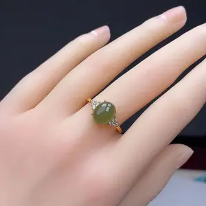 925silverinlaidHetianjadering,afterreplacement,jadeopenring,simpleandfashionableclearwaterwomen'sring,girlfriendgift.