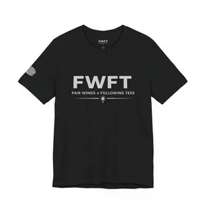 FWFT Logo T-Shirt, Fair Winds & Following Tees Shirt, Navy Inspired Tee, Veteran Apparel, Military Streetwear Shirt