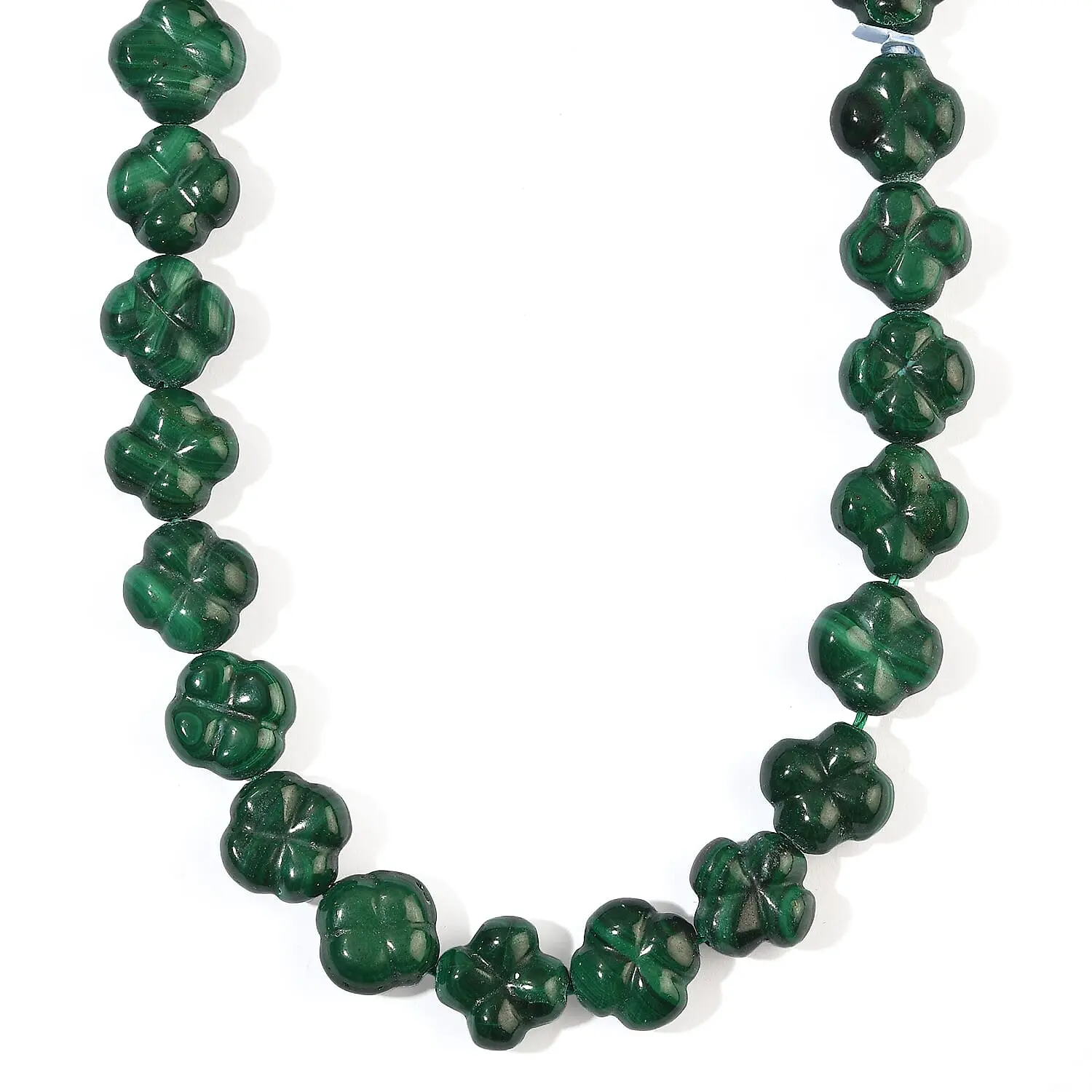 African Malachite Fancy Necklace (16 Inches) 256.35 ctw