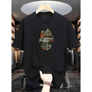 Mens Retro Off Road Adventure TShirt Polyester Casual Short Sleeve Off Road Vehicle Campfire Print Lightweight Summer Outdoor Travel Shirt Ideal for Road Trips and Camping Machine Washable Comfortable Fit Vintage Geometric