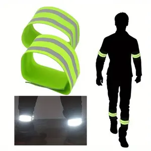 4PCS Reflective Sports Wristbands & Arm Bands | Adjustable Elastic Pants Straps - Safety Reflective Bracelets for Night Running, Cycling & Outdoor Activities | Fits Bike Handlebars, Running Arm/Leg Support