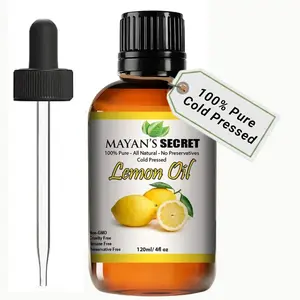 Mayan’s Secret Lemon Essential Oil 100 Percent Pure Cold Pressed Natural Lemon Oil for Skin Hair Face Aromatherapy Diffuser Massage Scalp Care Brightening Citrus Oil 4 oz 120 ml
