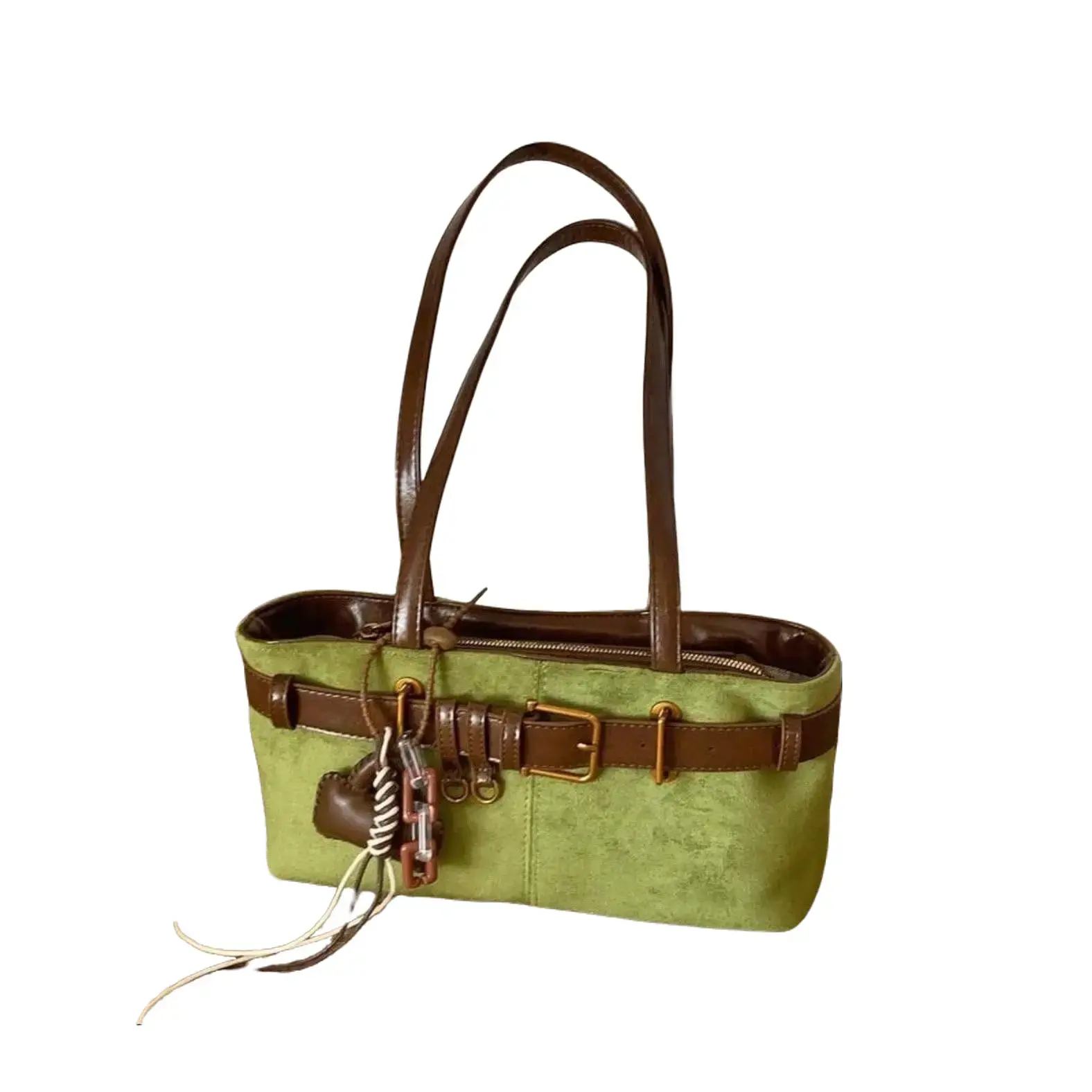 Solid Color Suede Fabric Shoulder Bag, Retro Underarm Bag, Women's Fashion Square Bag with Top Double Handles, Zipper Closure, Suitable For Travel, Shopping, Dating, Gift