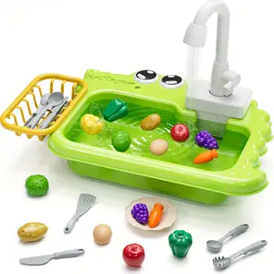 Kids Play Sink with Running Water - Automatic Dishwasher-like Sink,   Sink Basin with Drainage System - Sink, Playful Design,  Fun Design, Durable Construction, (Battery not included)