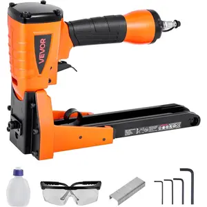 VEVOR Pneumatic Staple Gun, 16 Gauge 1-inch Wide Crown Pneumatic Stapler 5/8 to 1-1/2 Length, 70-120PSI Air Staple Gun with Two Firing Modes for Roof Decking, Wall Sheathing, Fencing, SubflooringVEVOR Super Brand Day
