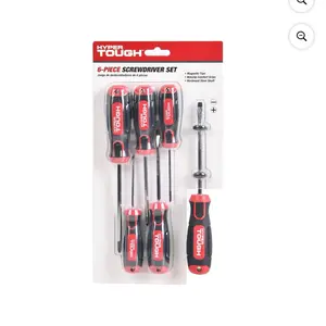 Hyper Tough Heavy-Duty 6-Piece Full Size Steel Screwdriver Set, 0 V