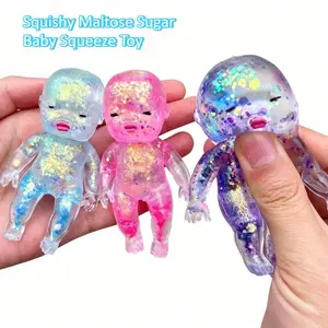 Squishy Maltose Sugar Baby Squeeze Toy Kawaii Baby Stretchable Slow Rising Fidget Toy for Adults Stress Anxiety Relief Gifts