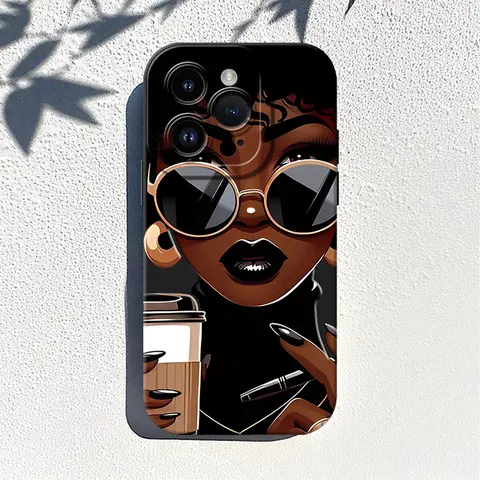 Beautiful Woman Pattern Phone Case , Soft Silicone, Fully Protected and Shockproof Cover For iPhone 18 17 16 15 Pro Max 14 13 12 11 X Plus Air 17E Sitka Cool Air