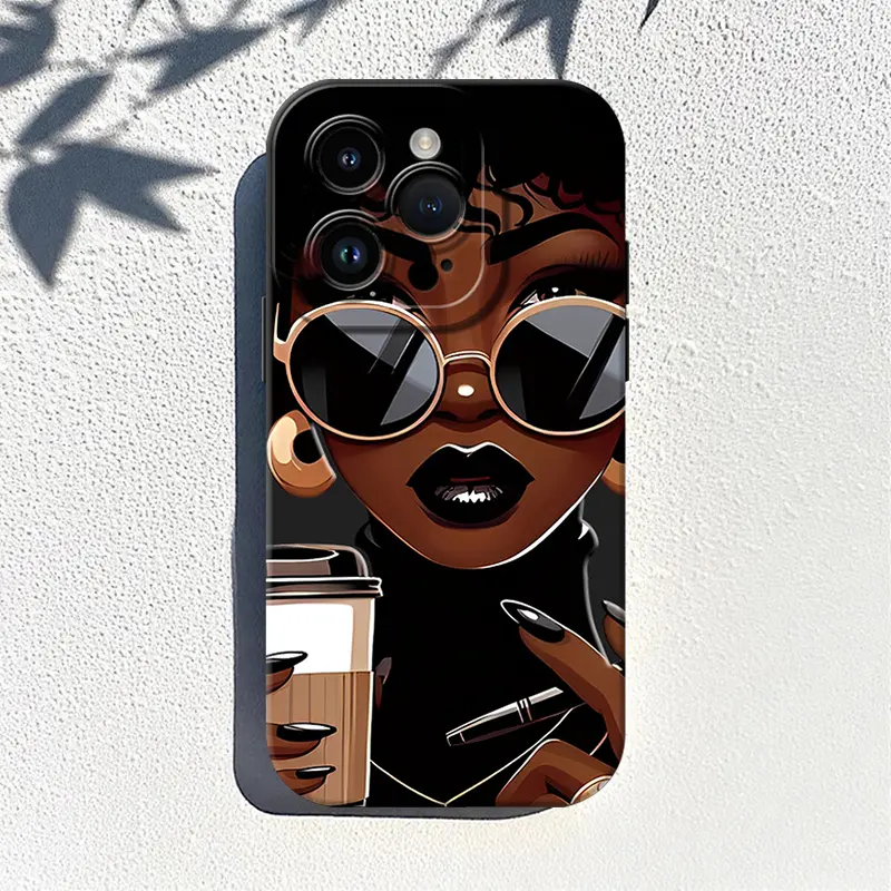 Beautiful Woman Pattern Phone Case , Soft Silicone, Fully Protected and Shockproof Cover For iPhone 18 17 16 15 Pro Max 14 13 12 11 X Plus Air 17E Sitka Cool Air