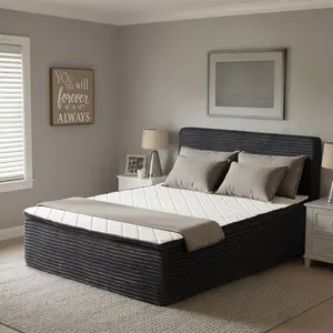 Weaxty High Resilience Foam Compressed Bed with Headboard, Complete Assembly 3 Size Thicker Mattress&Headboard, Provides Cool Sleep and Pressure Relief, Medium Firmness Level, No Assembly Needed