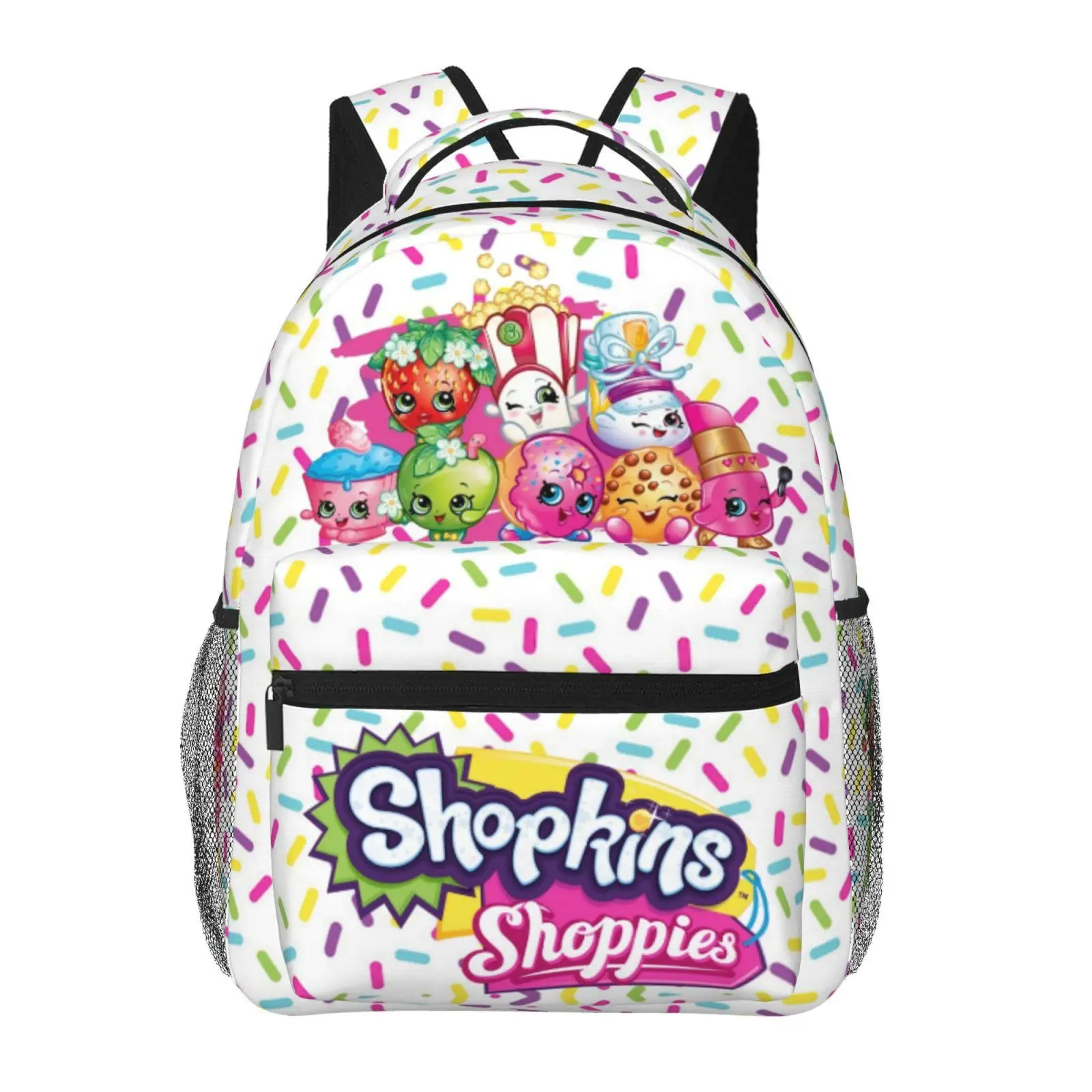 Shopkins Cartoon Backpack Shopkins cartoon Compact Daily Bookbag Shopkins Shoppies Breathable Back Panel Daypack for Preschool & Outdoor Activities