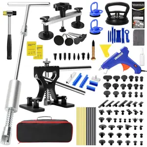 Dent Puller Kit for , Paintless Dent Removal Kit with T-bar & Bridge Puller, Rubber Hammer Set, 100W Hot Glue , Auto  Repair Remover Tools for  Hail  Door Ding DIY Repair