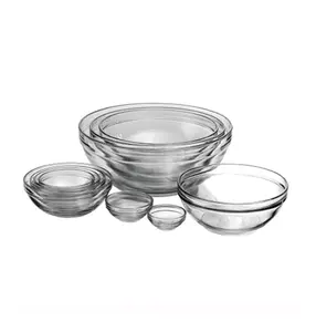 10-Piece Glass Nesting Bowls - Glass Material Tableware Set for Kitchen Prep and Versatile Serving