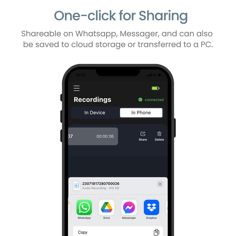 Advanced AI Digital Voice Recorder,IOS Phone Calling Recorder, Perfect for Bussiness, Learning, Couple, Parents, 100 Languages Transcription & Summary, 64GB , Call Recorder, Secure, Magnetic design