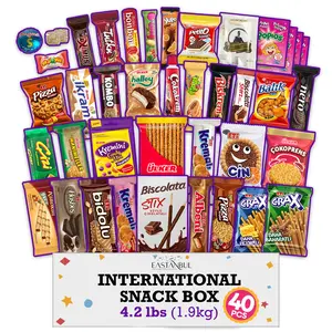 Eastanbul International Snack Box, 40 Pieces Full-Size Foreign Snack Box