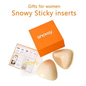 Snowy Sticky Push Up Bra Cups Reusable Sweat Resistant Backless Adhesive Inserts Portable Waterproof Push-Up