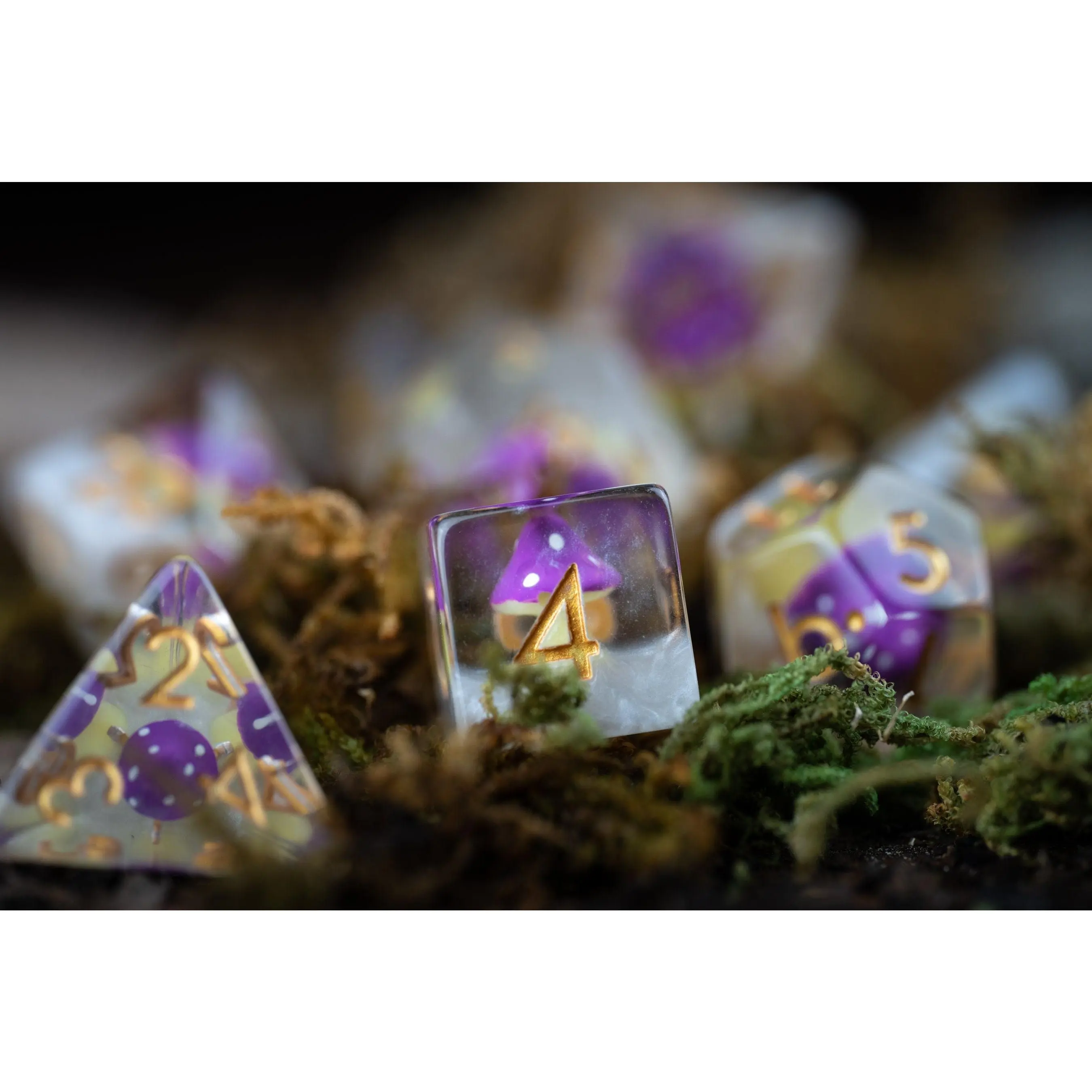 Shroom of Doom Purple Mushroom Dice Set