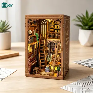 Library Miniature Model DIY, Handmade 3D House Puzzle, Stress Relief Toy for Adults, Detailed Craft Kit for Enthusiasts