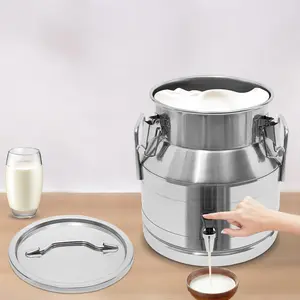 Stainless Steel Milk Can, 20L/5.28Gal Metal Drink Dispenser Airtight Canister with Faucet & Lid, Wine Beverage Storage Container Bucket for Kitchen Restaurant Party, W12.6*H13.4in Portable Drinkware