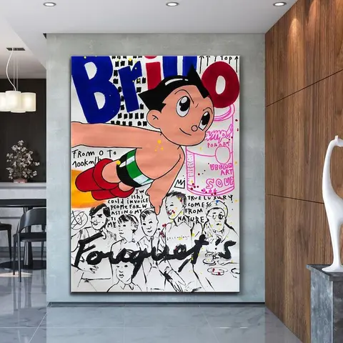 Banksy Style Astro Boy Graffiti Pop Art Poster Print Unframed, Banksy Style Pop Art, Astro Brillo Pop Art, Street Graffiti Wall Art, Fly Astro Boy.For Gift