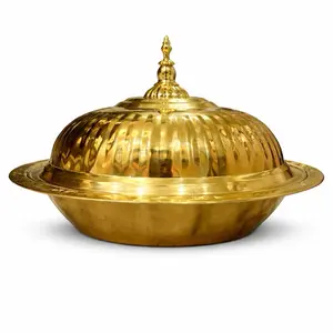Luxury Metal Serving Dish with Domed Lid – 35 cm (Gold or Silver) | One Piece
