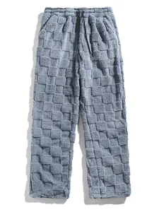 Men's Fall Winter New Arrival Fleece Hoodie Set co-ord set men, Soft Comfortable Versatile Fashion, Plaid Long Pants, Trendy Men's Clothing