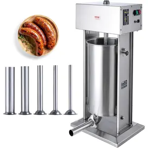 VEVOR Electric Sausage Stuffer, 25 L / 55 LBS Vertical Meat Stuffer, 400W Motor, Stepless Speed Control and Foot Pedal, Made of Food-grade 304 Stainless Steel, 5 Stuffing Tubes for Home, Commercial