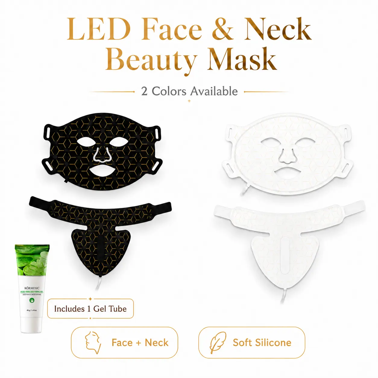 LED 7 color face and neck red light treatment facial mask, 850nm near-infrared red light treatment, you can enjoy anti-aging, firming and shining skin care experience at home