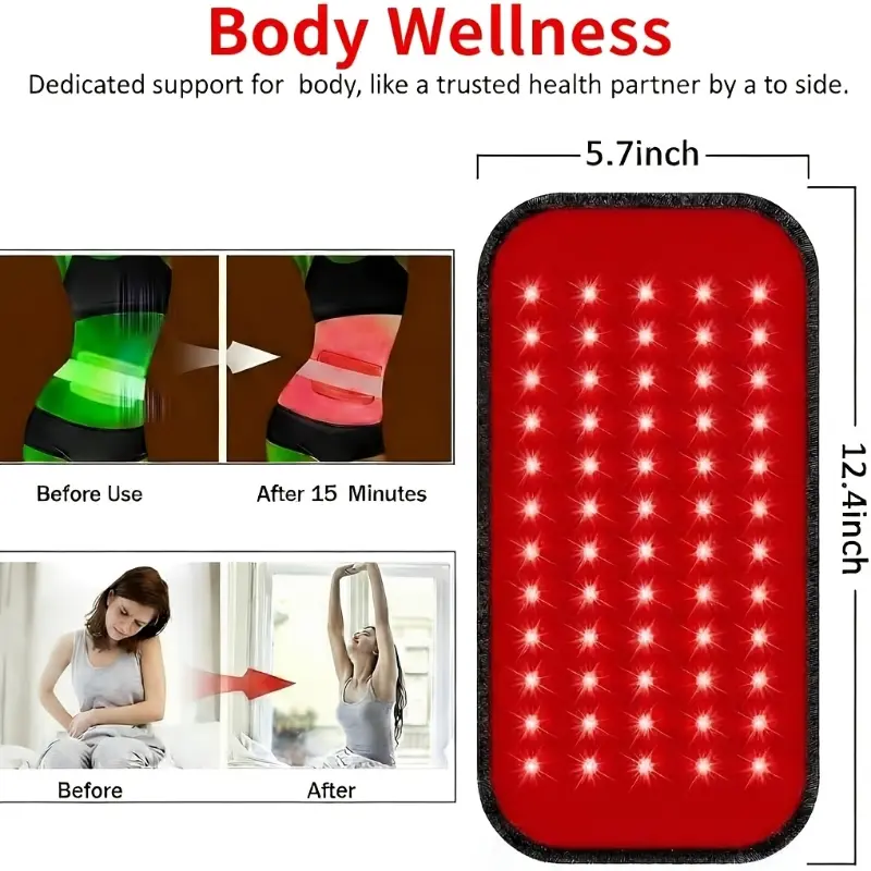 FDA-Cleared Portable USB-Powered Infrared Light Mat, 10.6"x5.9" Single Non-Invasive At-Home Pain Relief Device for Abdomen & Back (Home Supply)