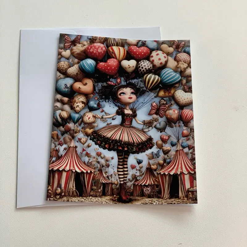 Handcrafted Greeting Card With Printed Design