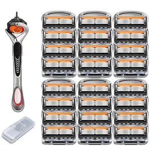 2025 Professional 48-Piece Razor Blade Set with Free Handle - Ultra-Sharp 5-Layer Stainless Steel Blades for Flawless Full-Body Grooming