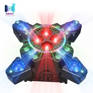 4 Small Whirlwinds 6in1 LED Stage Light - RGBW Laser Strobe DMX DJ Party Light for Disco, Bar, Wedding & Events