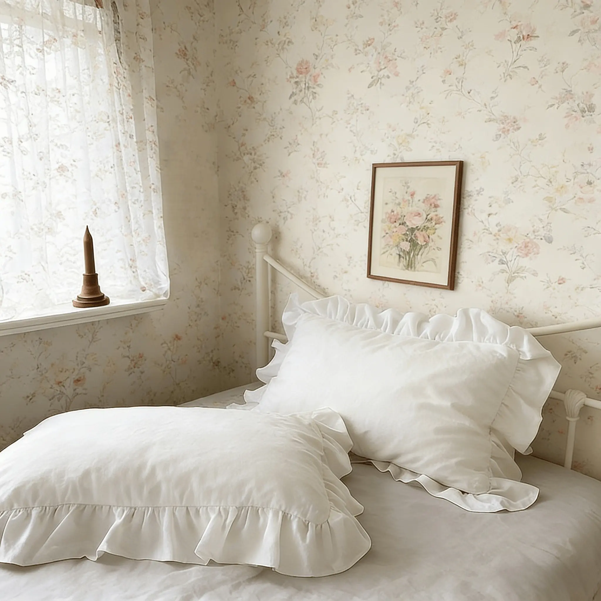 2 Piece Pure Color Vintage Ruffled Pillowcases, Vintage Ruffle Design, No Insert Soft Comfortable Breathable Fabric Skin-Friendly, All Seasons Use, Bedroom Sofa Home Decor Gift, Bedding, Decoration