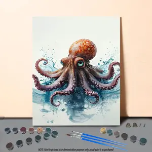 Octopus Pattern DIY Painting By Numbers Kit, 1 Set DIY Paint By Numbers Kit, DIY Wall Art Painting for Home Living Room Bedroom Decor