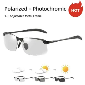 Polarized Photochromic Sunglasses for Men and Women, UV400 Protection HD Lenses, Lightweight Square Frame Eyewear for Driving, Fishing, Cycling, Hiking and Outdoor Sports, Day and Night Use