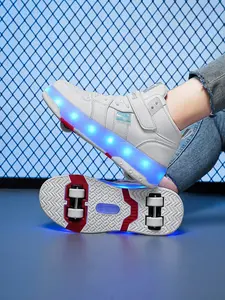 Children LED Skateboard Shoes, Rechargeable Adjustable Brightness, 2-In-1 Convertible Sports Shoes, Four-Wheel Design, Shoes With Wheels, Perfect Gift