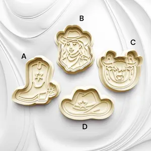 Cowgirl theme Cookie Cutter: 3D Printed Fondant Clay Cutter