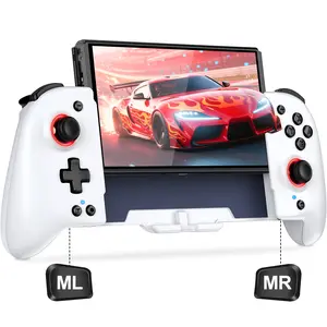 Switch Controllers for Nintendo Switch/OLED, Full-Size Switch Joy-pad for Better Handheld Mode, Switch Accessories Wireless Pro Controller with Light/Battery/Turbo/Macro/4 Game Slot