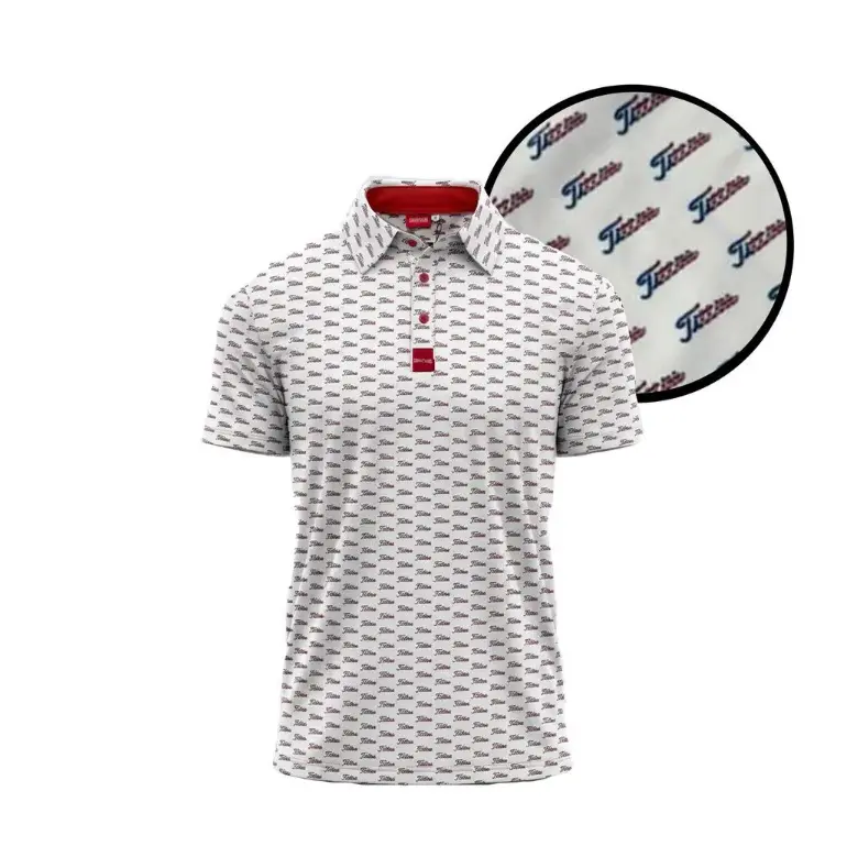 White Titties Golf Polo Shirt for Men, All-Over Print Short Sleeve Collared Performance Top for Golf, Tennis, Outdoor and Casual Wear