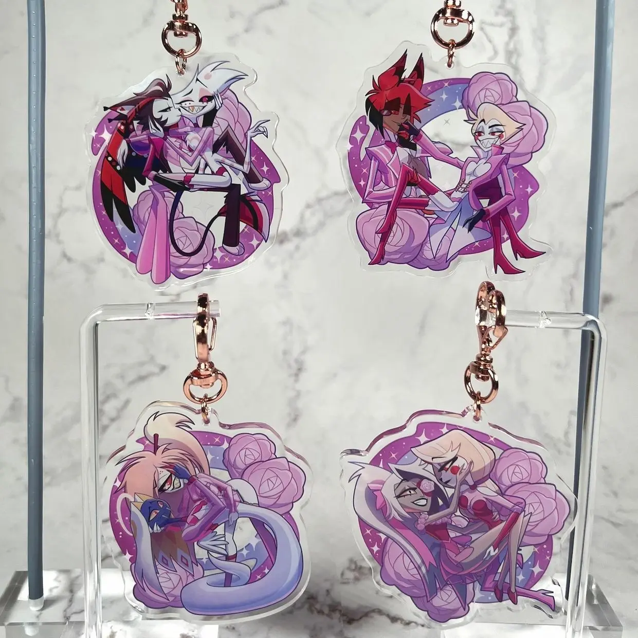 Hazbin Valentine Keychains